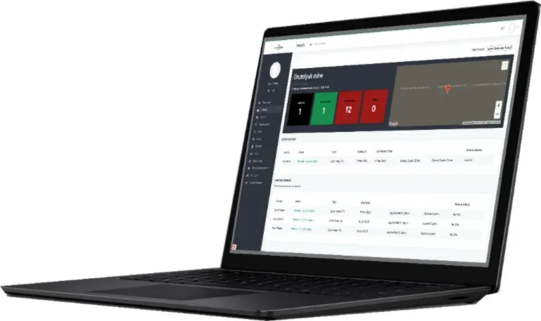2CENSOR dashboard displayed on a laptop